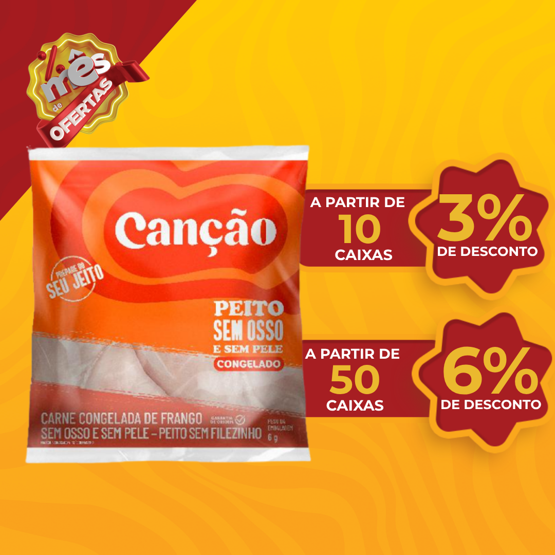 Peito de Frango Sem Pele e Sem Osso Congelado 20KG - Can&ccedil;&atilde;o
